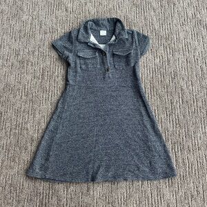 Zara soft cotton denim colored dress with gold buttons